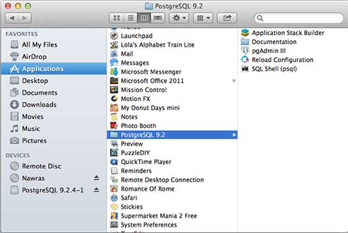 Postgresql Application on Mac