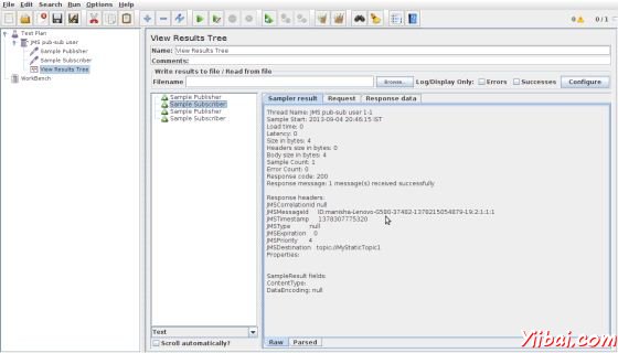 JMS Publish Sub Test Output