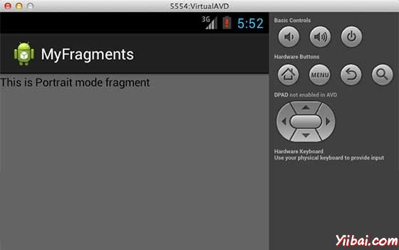 Android Portrait Fragment Demo