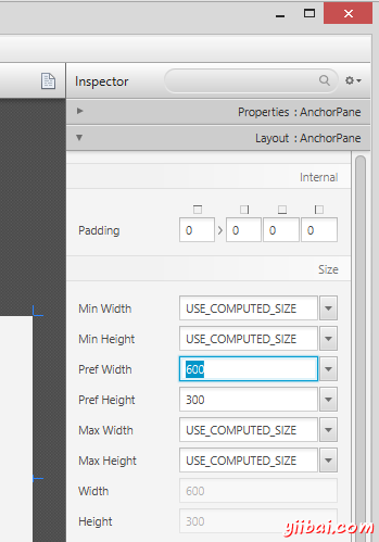 Anchor Pane Size