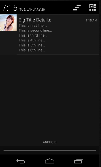Android Notification Big View